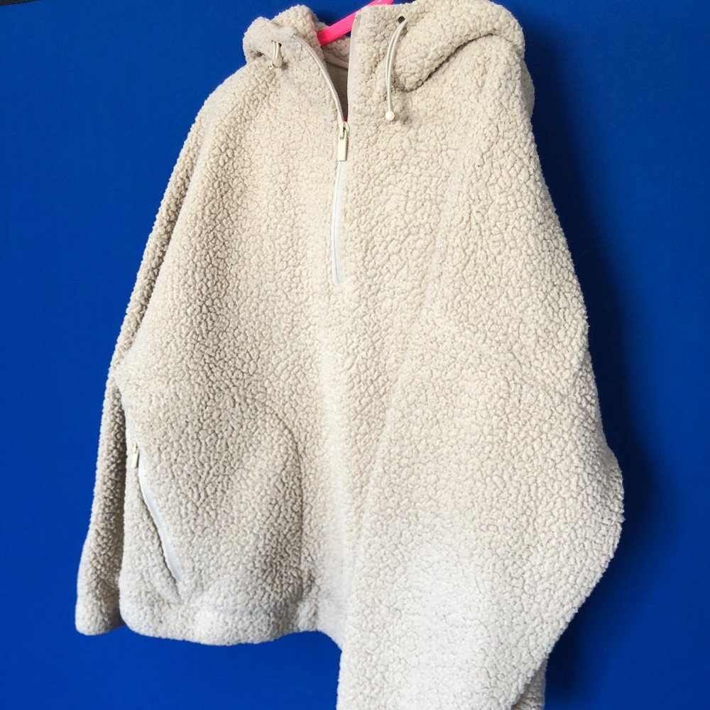 OYSHO Teddy Cream Faux-shearling Sweatshirt